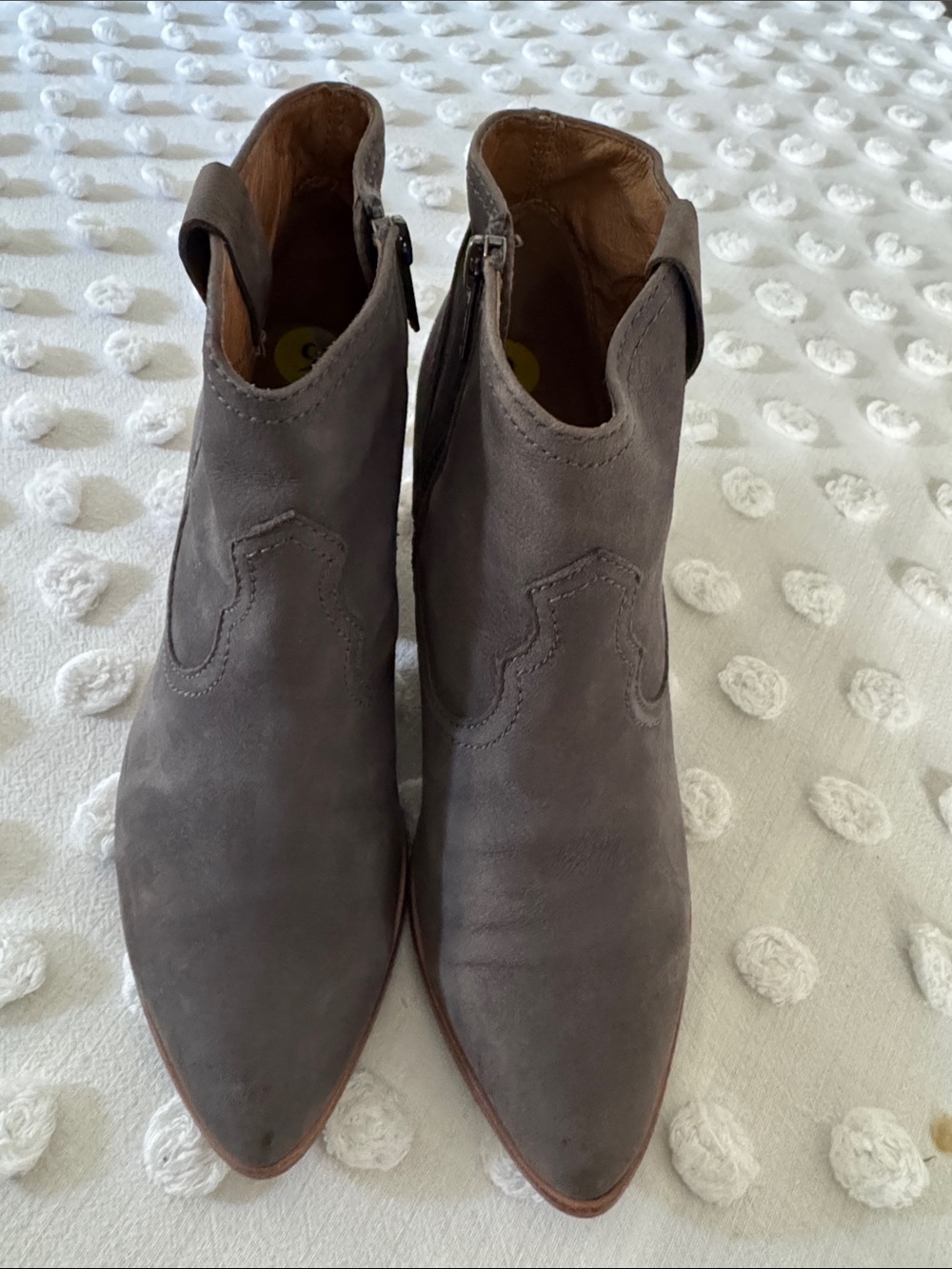 Frye Women's Gray Suede Pointed Ankle Boots
